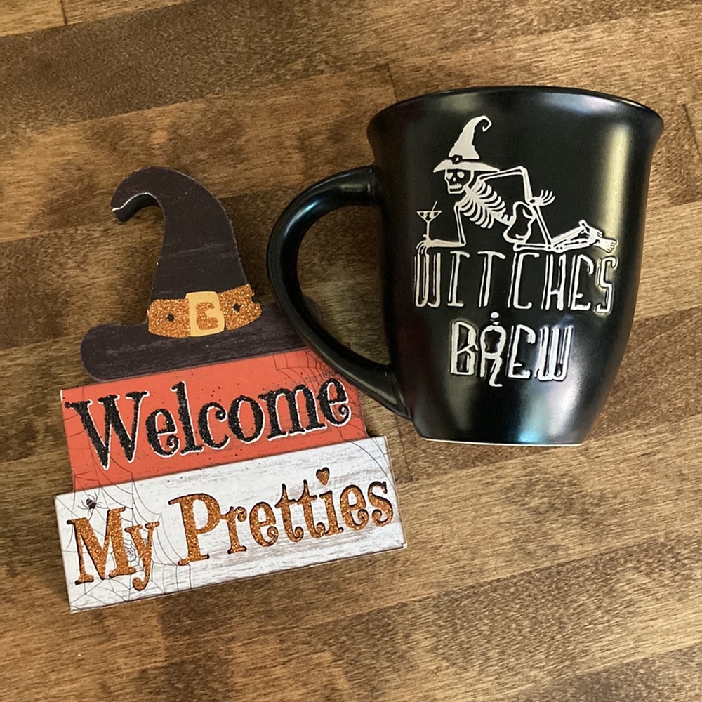 NWOT Witches Brew Large Black Coffee Mug